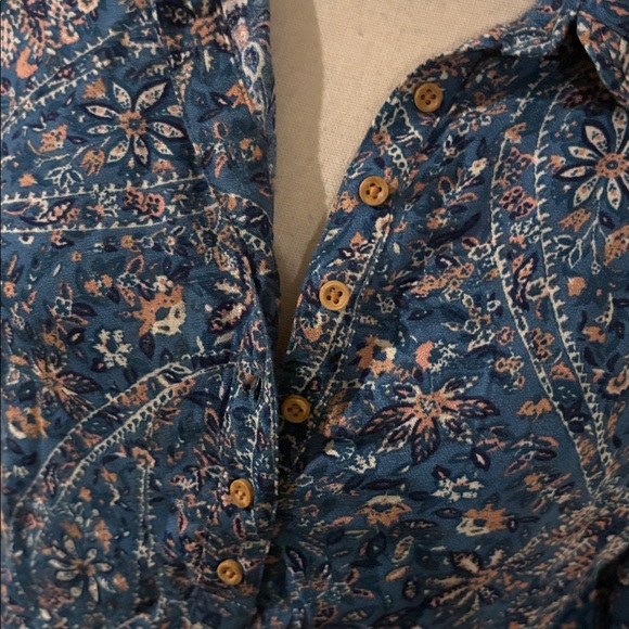 Lucky brand floral shirt small long sleeve 585 - Picture 3 of 8